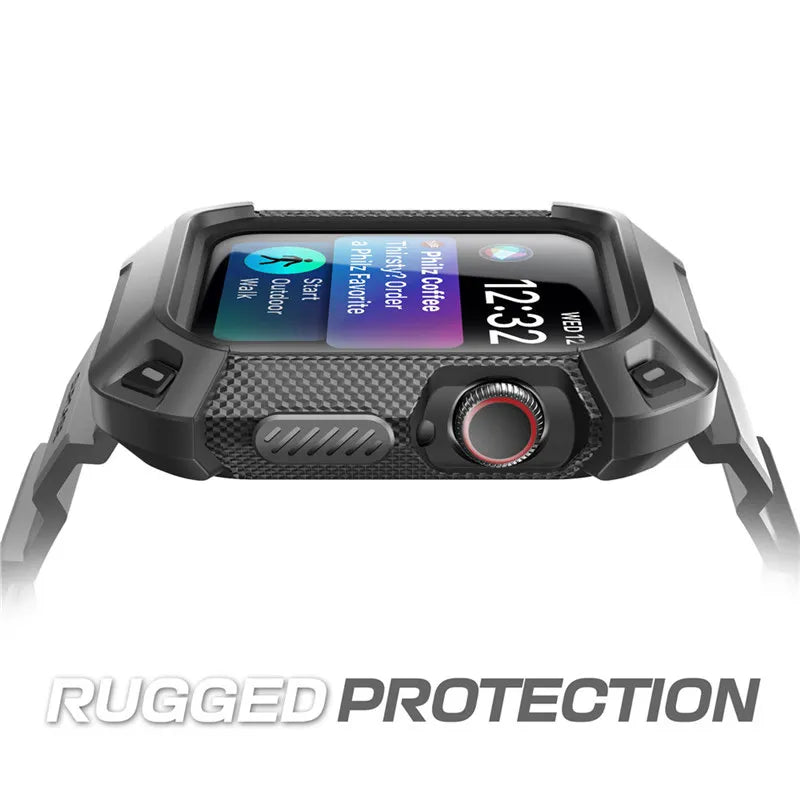 Apple Watch Case 45/44mm – Rugged Protective Cover with Strap for Series 9/8/7/SE