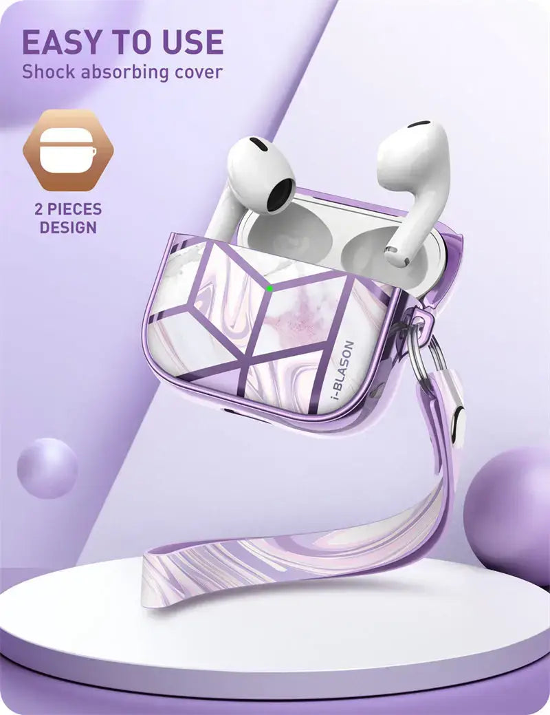 For AirPods 3 Case I-BLASON Cosmo 360° Protective Stylish Marble Case Cover Compatible with AirPods 3rd Generation Case