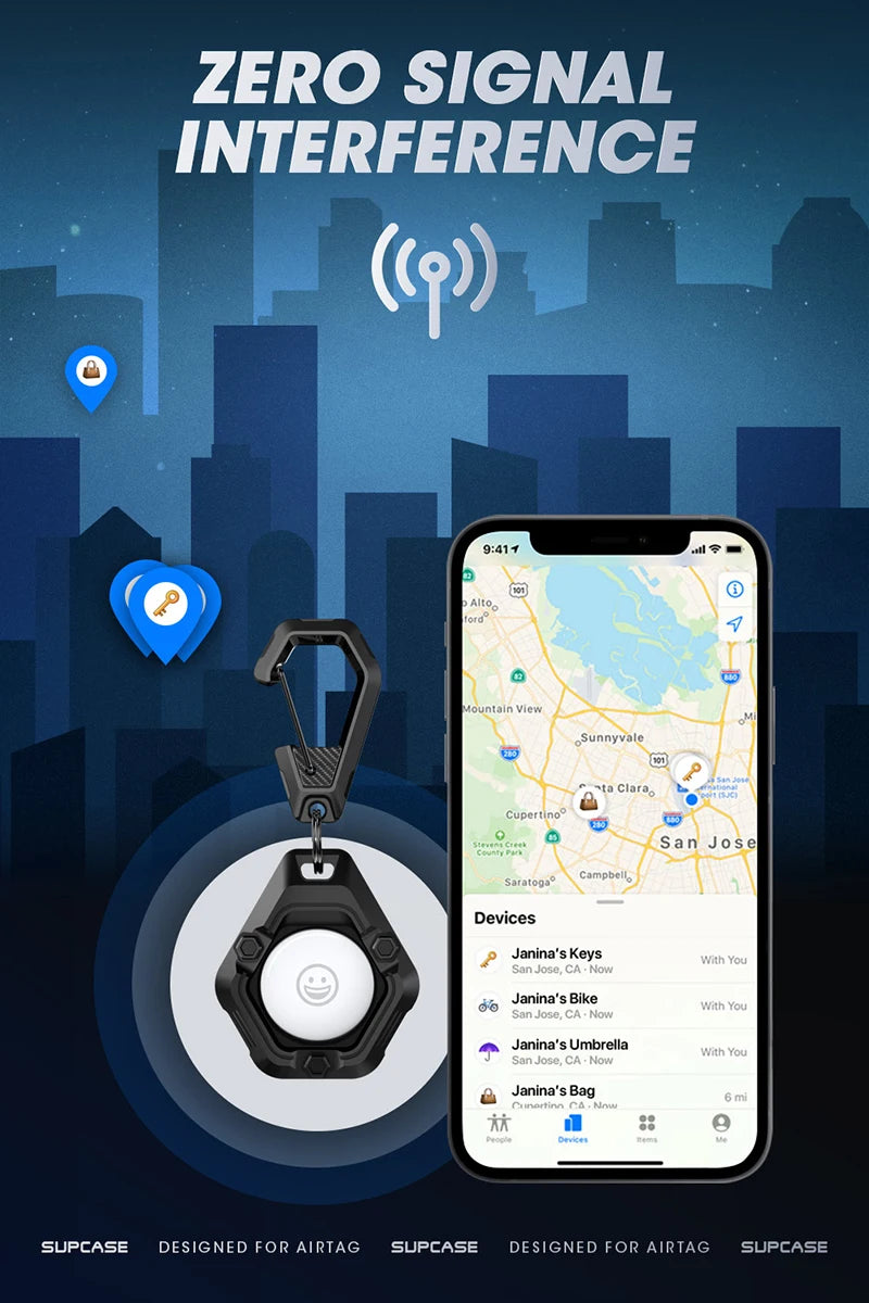 UB Pro Silicone AirTag Holder with Keychain – Durable & Secure