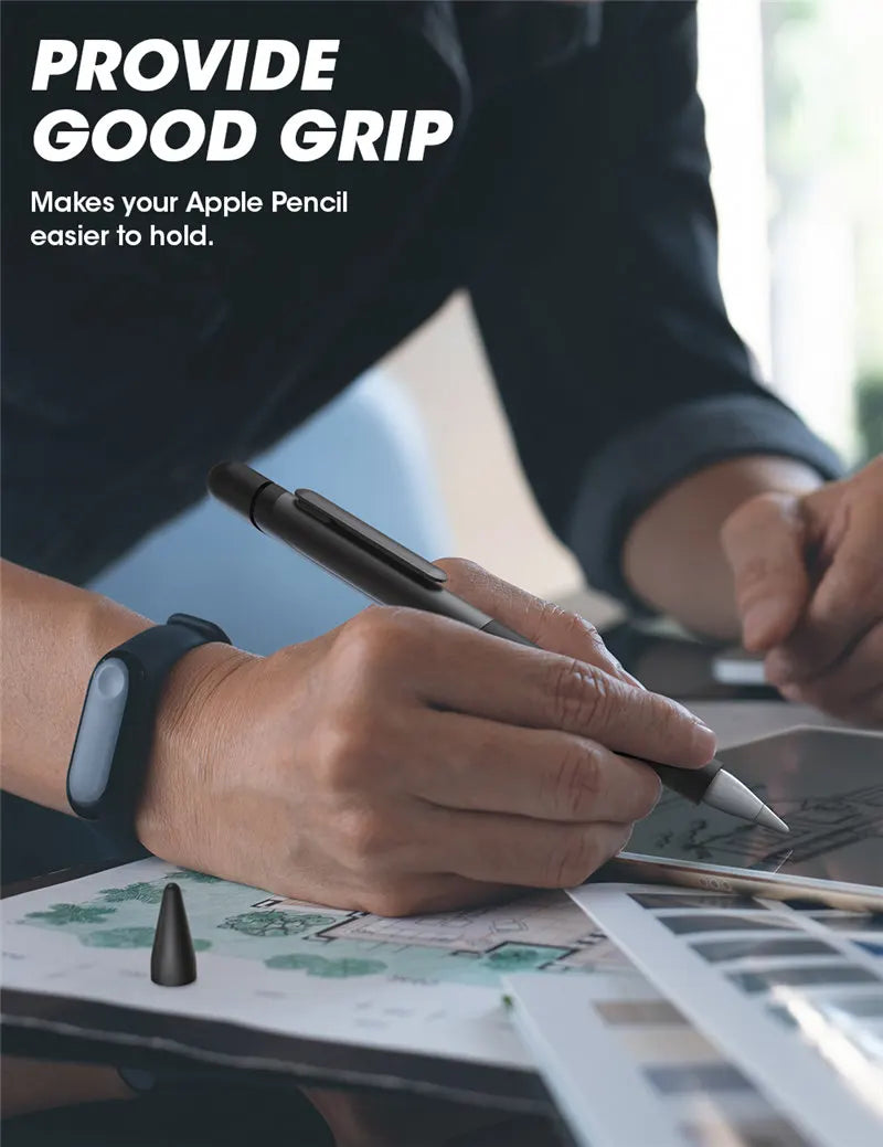 Apple Pencil 1st Gen Silicone Case – Anti-Slip Grip Ultra-Thin Includes 3 Nib Covers