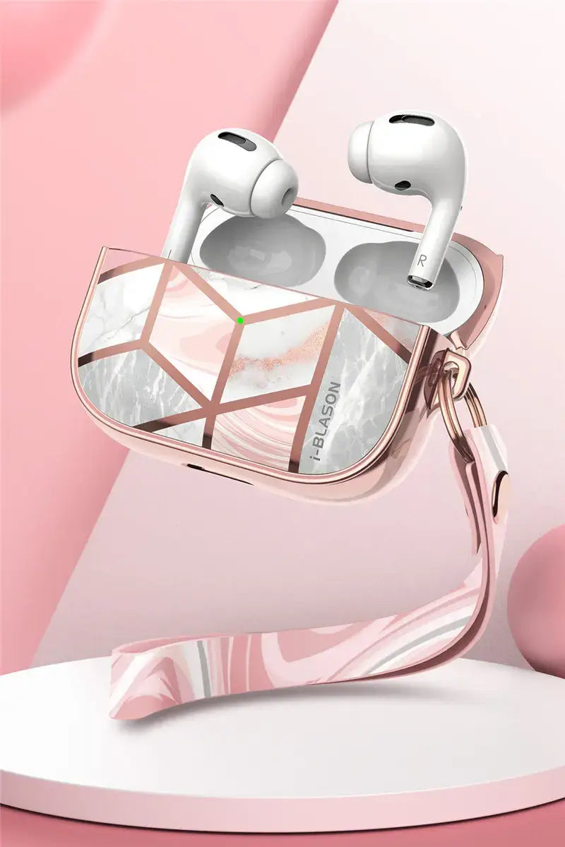 i-Blason Cosmo Case Designed For Airpods Pro,360 Degree Protective Marble Case Cover Compatiable with Apple AirPods Pro