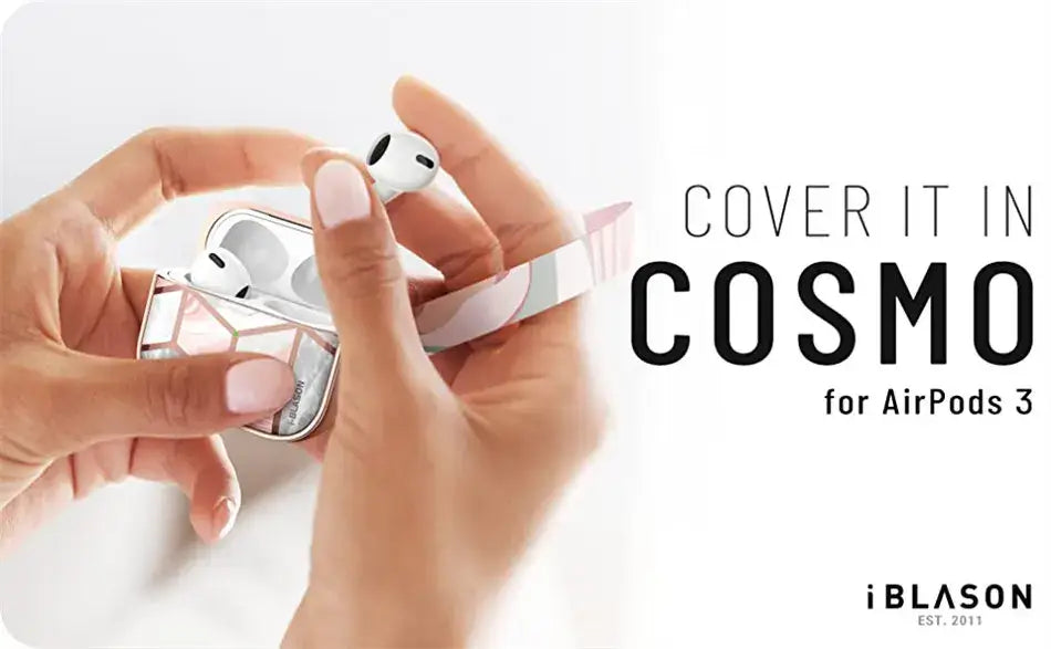For AirPods 3 Case I-BLASON Cosmo 360° Protective Stylish Marble Case Cover Compatible with AirPods 3rd Generation Case