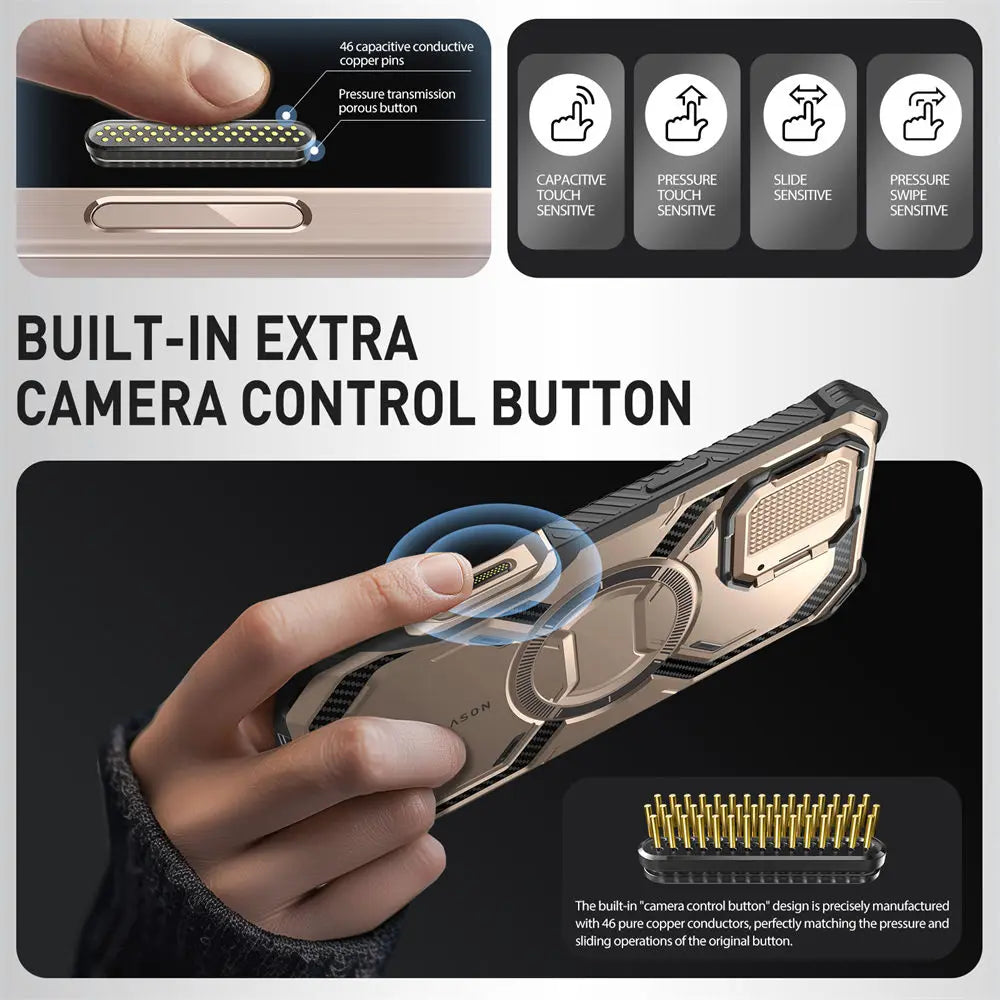 iPhone 16 Pro Case with Camera Control Button & Military Protection
