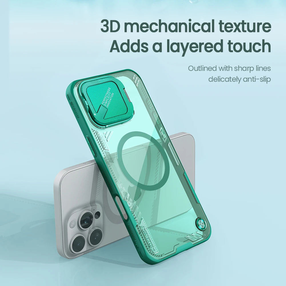 Eco-Friendly MagSafe Shockproof Case with Lens Stand for iPhone 16 Plus