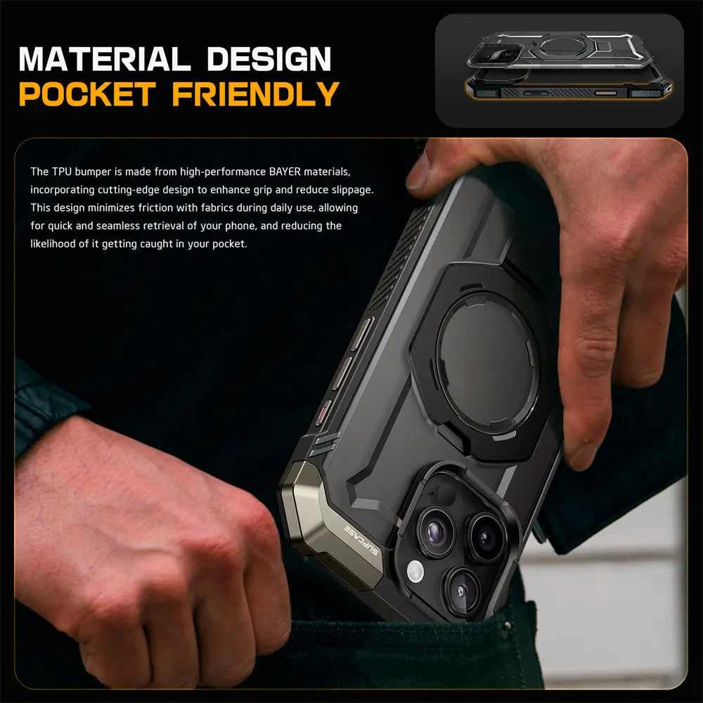 iPhone 16 Pro Max Rugged Case With Camera Button MagSafe Kickstand