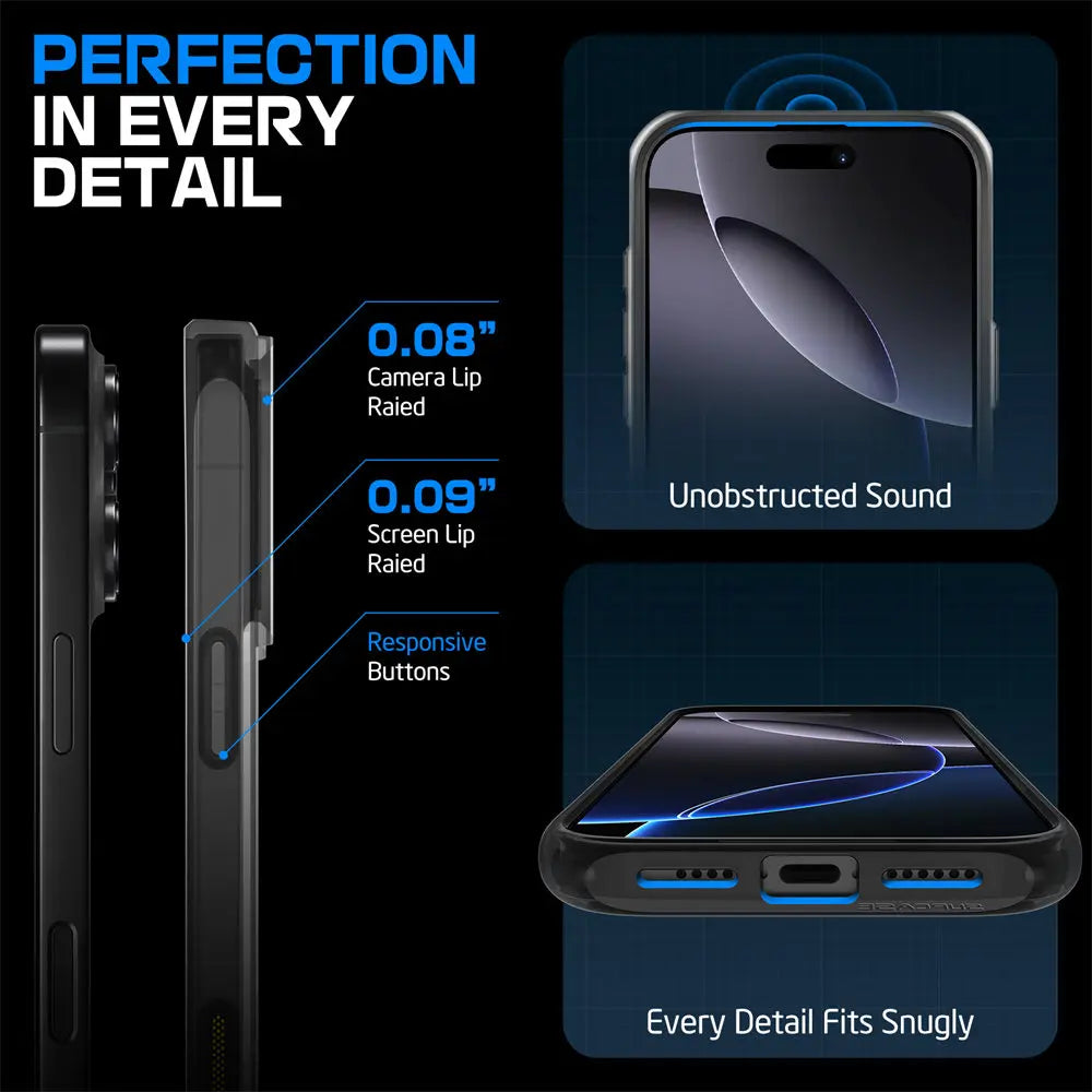 iPhone 16 Pro Max – Clear Magnetic Case with Kickstand & Camera Button