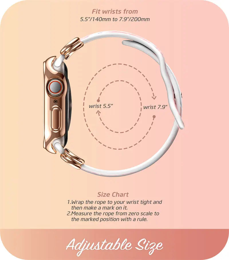Apple Watch 7/6/SE Case (40/41mm) – Stylish Protective Case with Adjustable Soft Strap Bands