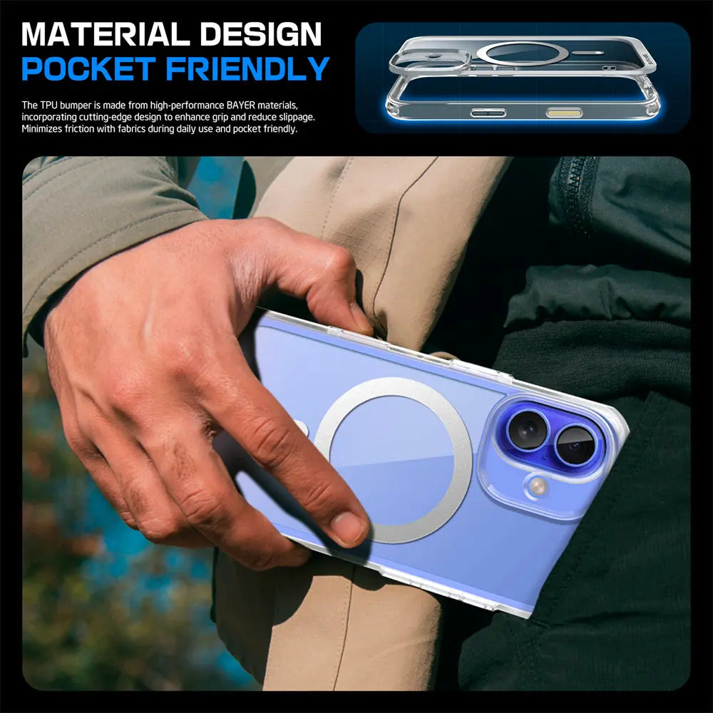 Clear Case for iPhone 16 Plus – Camera Button & MagSafe