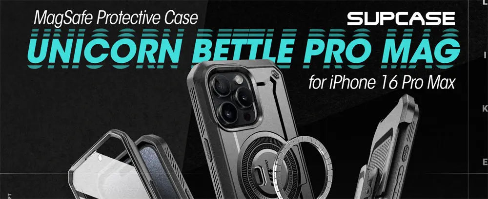 iPhone 16 Pro Max Full Body Rugged Case with Built-in Screen Protector