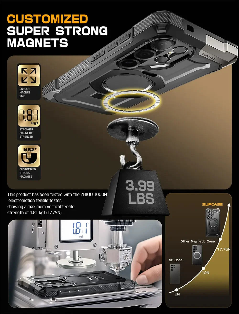 UB Grip Anti-Scratch Heavy Duty Rugged Magnetic Case with Kickstand for Samsung Galaxy S25 Ultra