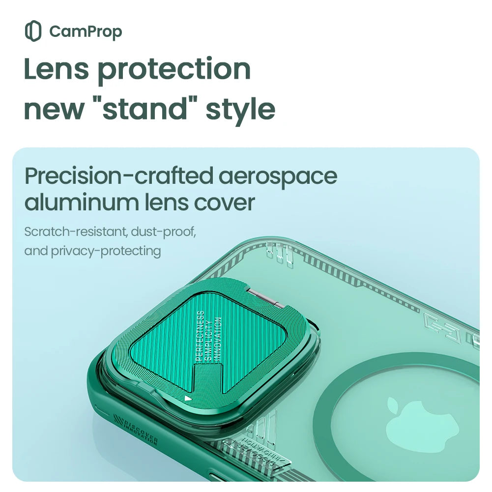 Eco-Friendly MagSafe Shockproof Case with Lens Stand for iPhone 16 Plus