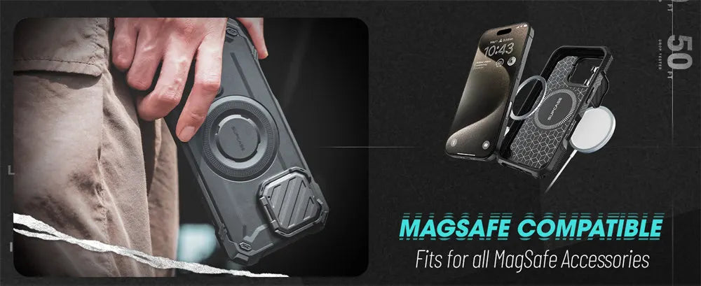 iPhone 16 Pro Max – Magnetic Rugged Case with Camera Cover