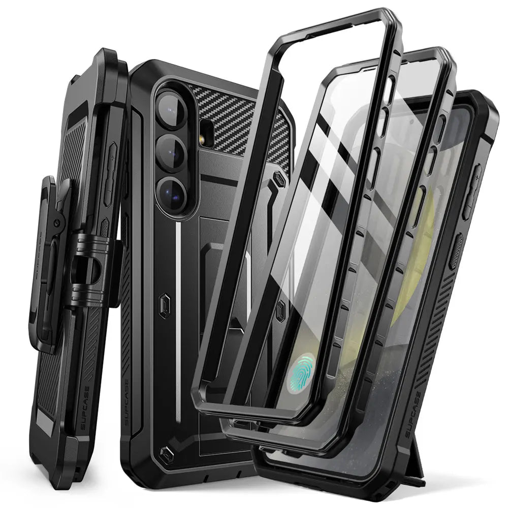 UB Pro Heavy Duty Rugged Case for Samsung Galaxy S25 with Dual Front Frames & Built-in Screen Protector