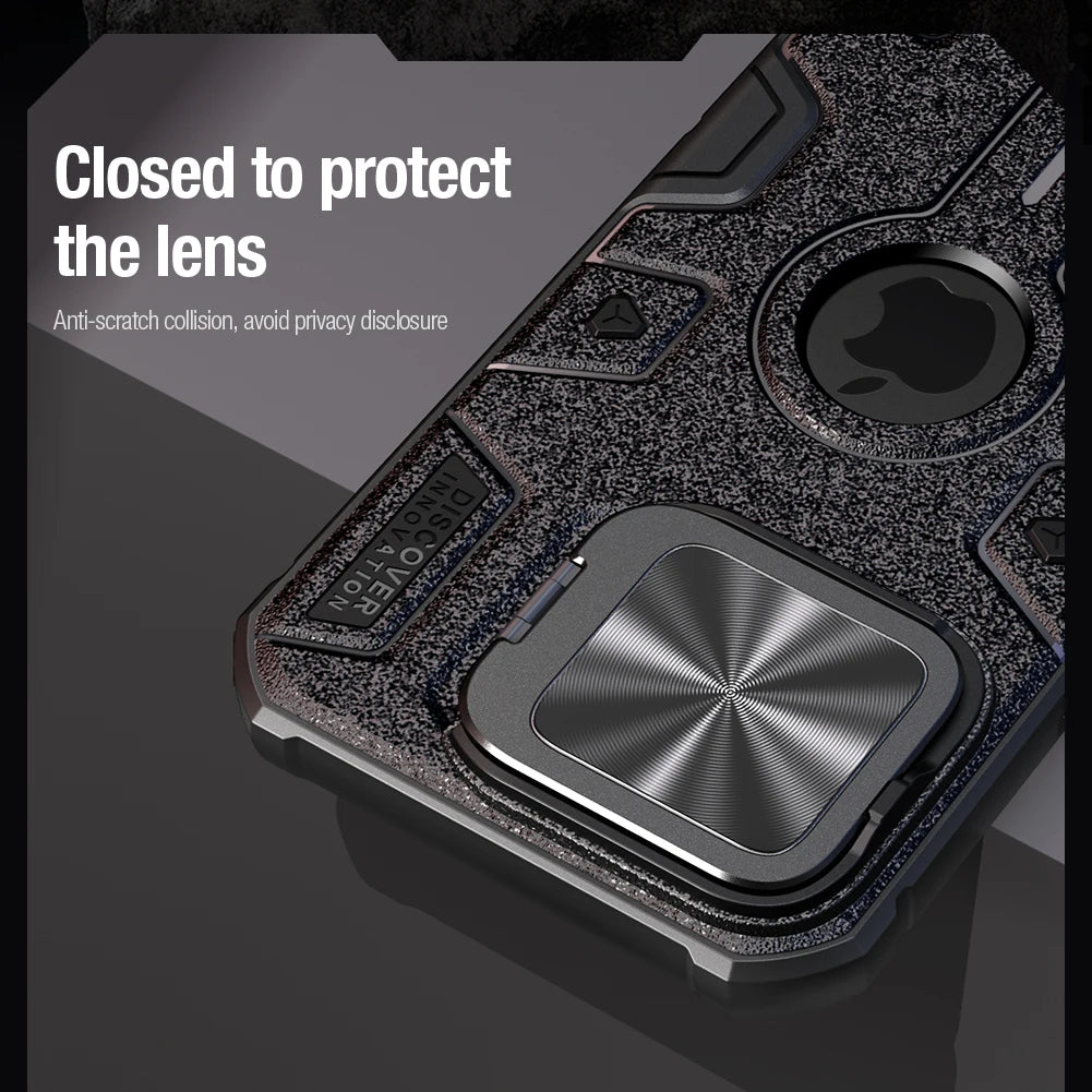 Magnetic Shockproof Case with Lens Holder for iPhone 16 Pro Max