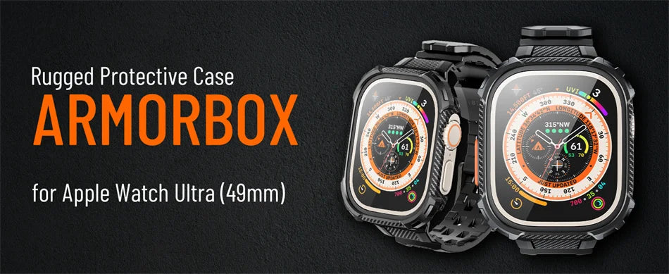 Apple Watch Ultra Case (49mm) – Protective Band with Built-in Tempered Glass Screen Protector