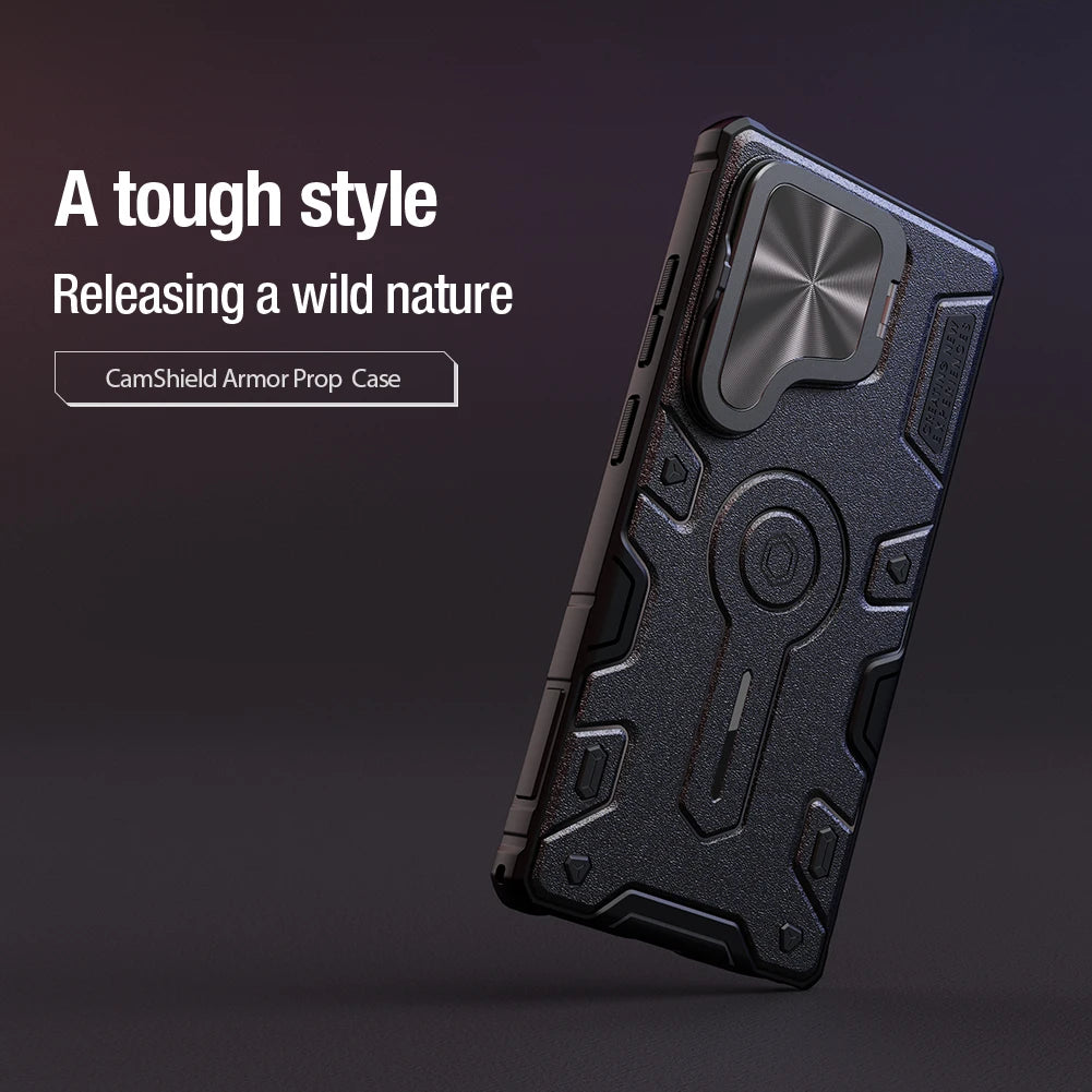 Case for Samsung S25 Ultra with Camera Protection & Phone Stand