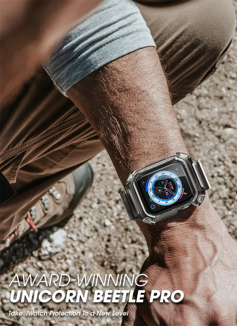 Apple Watch 9/8/7 Case (45mm) | Rugged Protective Cover with Strap Bands