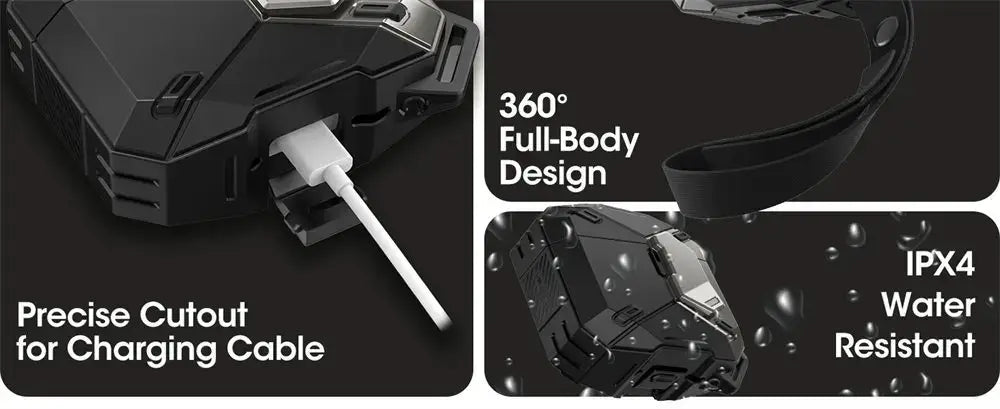 For Apple Airpods 4 Case I-BLASON Matrix Magnetic Automatic Lock Military Protective Case with Lanyard for Airpods 4th