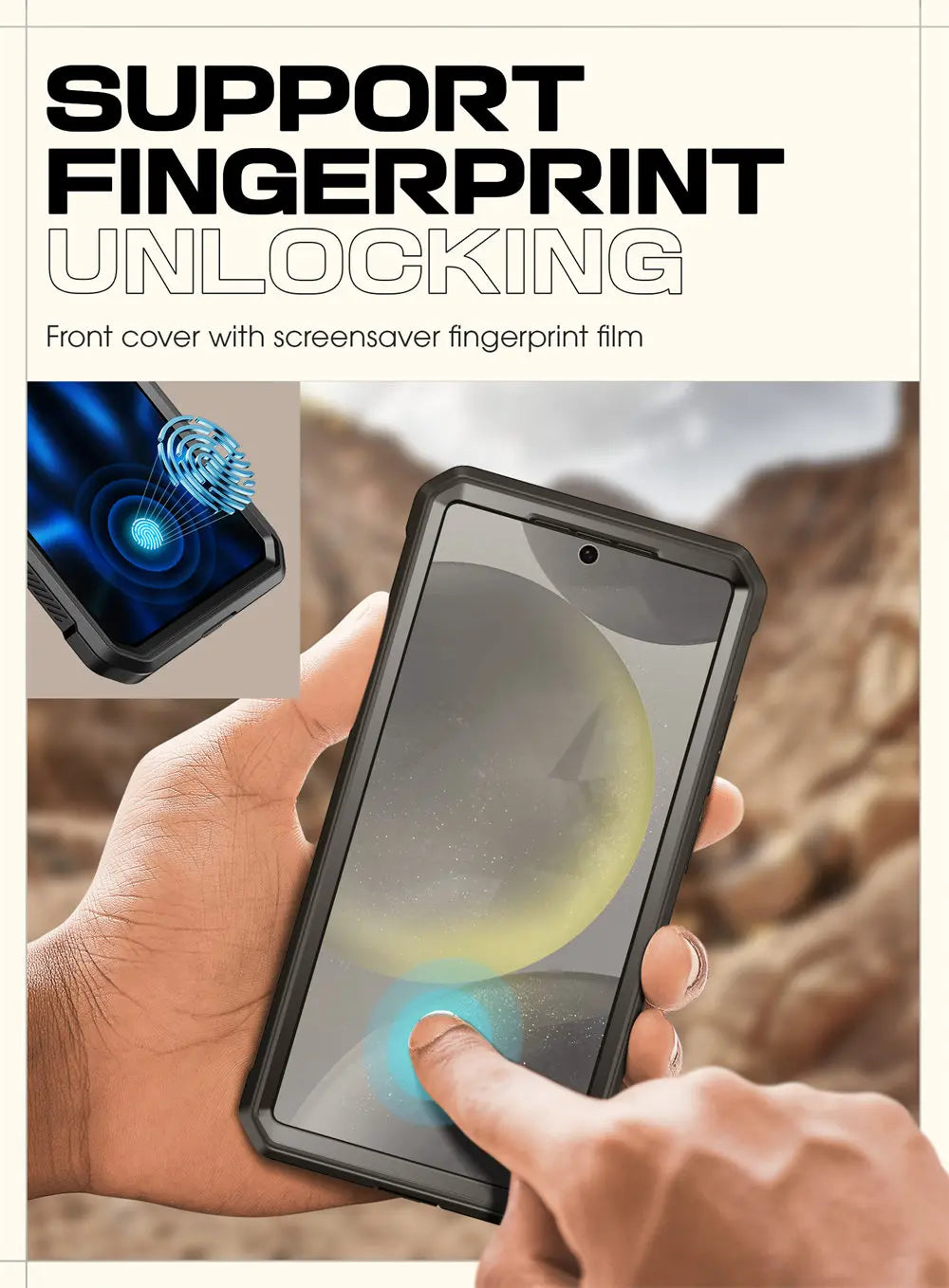 UB Pro Heavy Duty Rugged Case for Samsung Galaxy S25 Plus with Dual Front Frames & Built-in Screen Protector