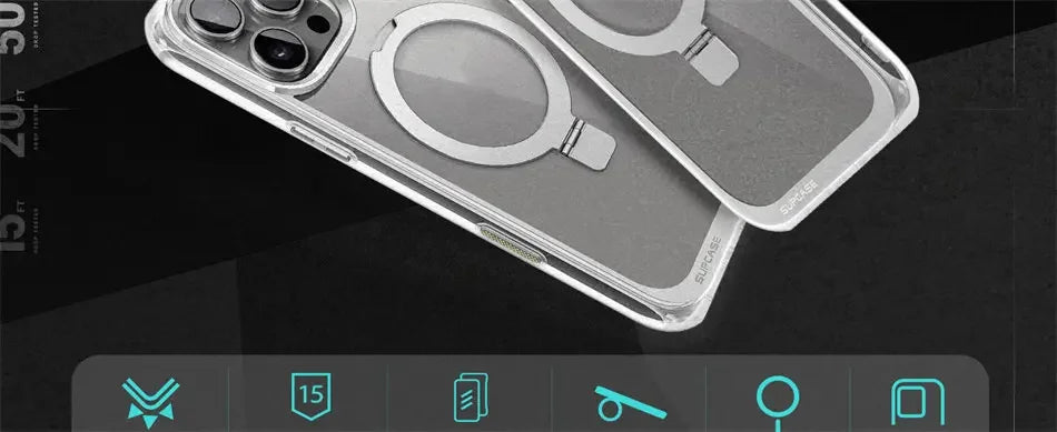 iPhone 16 Pro Max – Clear Magnetic Case with Kickstand & Camera Button