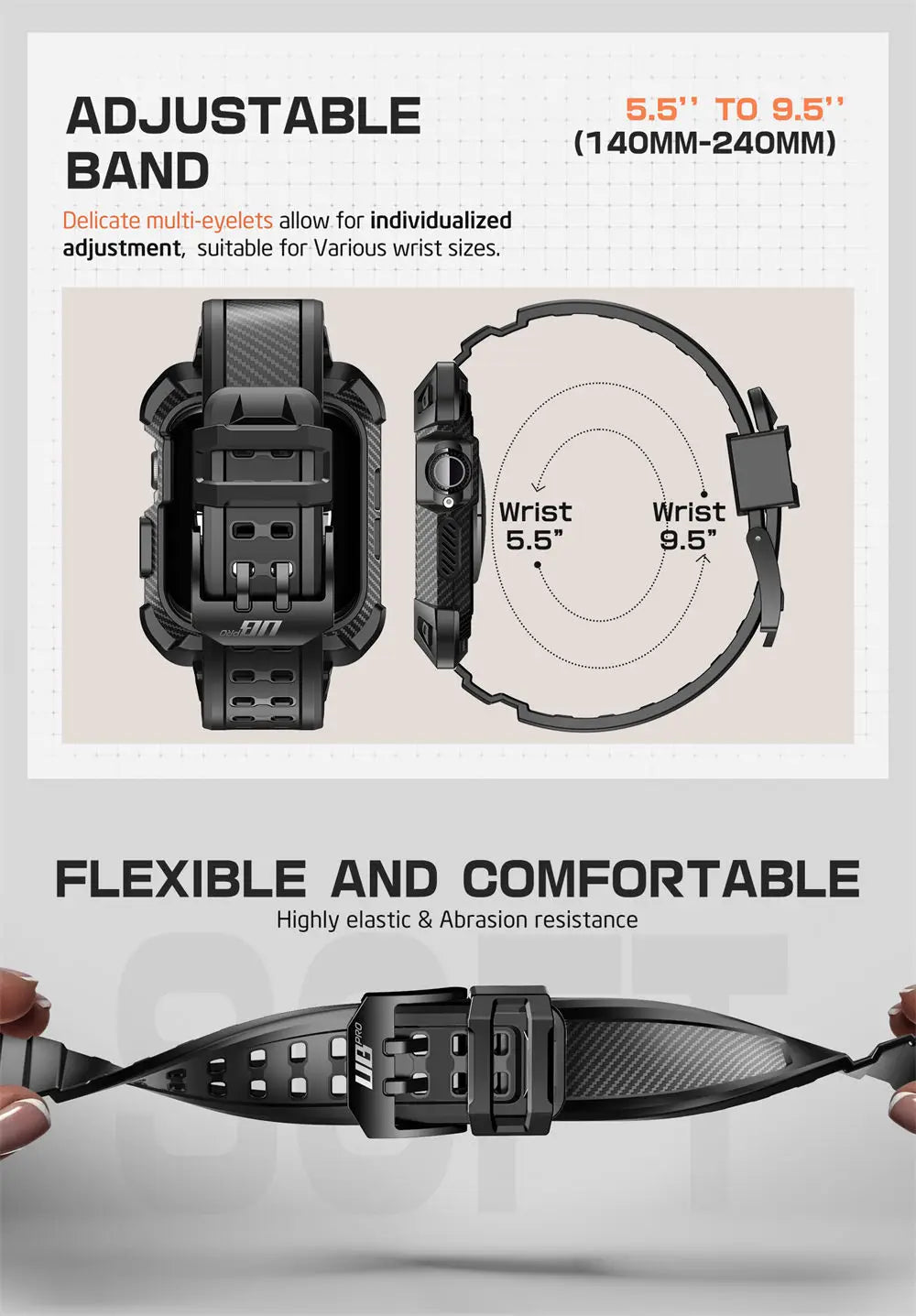Apple Watch 10 Case (46mm) – Heavy-Duty Rugged Cover with Adjustable Strap