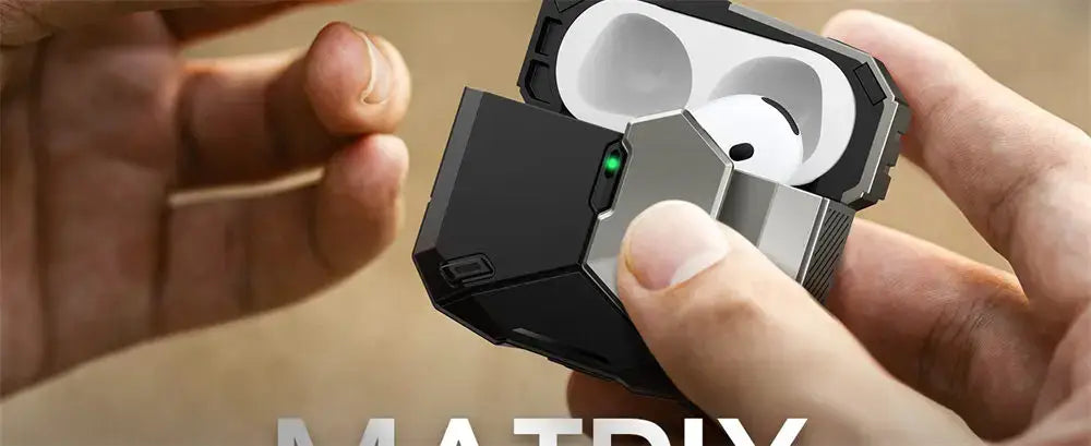 For Apple Airpods 4 Case I-BLASON Matrix Magnetic Automatic Lock Military Protective Case with Lanyard for Airpods 4th