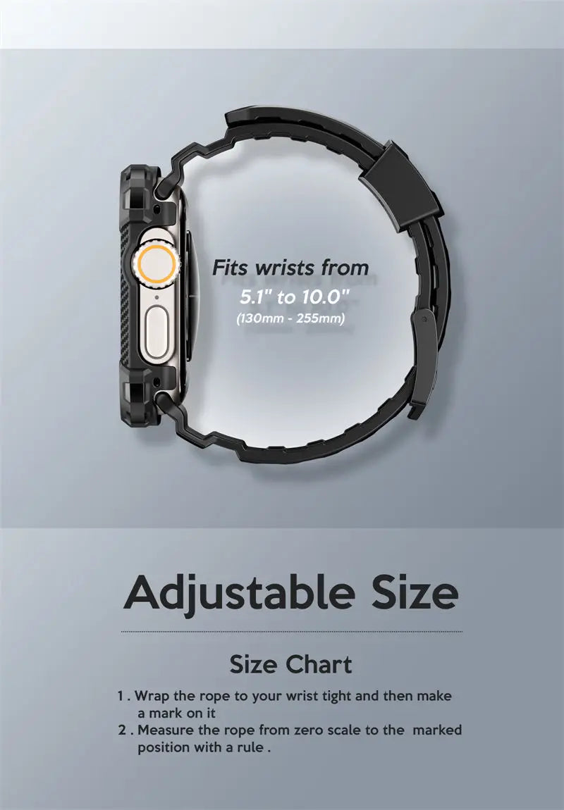 Apple Watch Ultra Case (49mm) – Protective Band with Built-in Tempered Glass Screen Protector