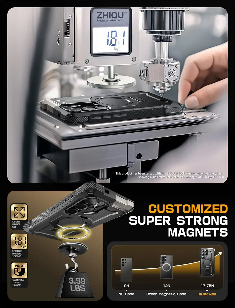 UB Grip Anti-Scratch Heavy Duty Rugged Magnetic Case with Kickstand for Samsung Galaxy S25 Ultra