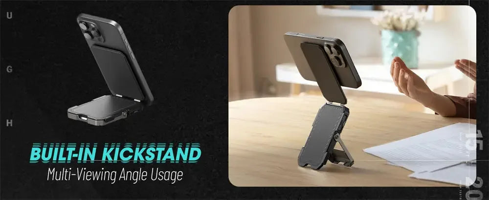 Magnetic Tripod Phone Stand & Card Holder – MagSafe Compatible & Adjustable Kickstand