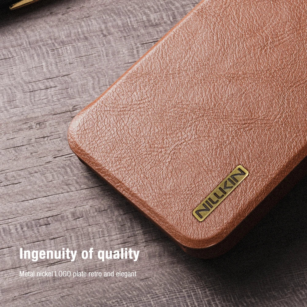 Samsung S25 Plus Flip Leather Case with Camera Cover & Card Slot | Premium
