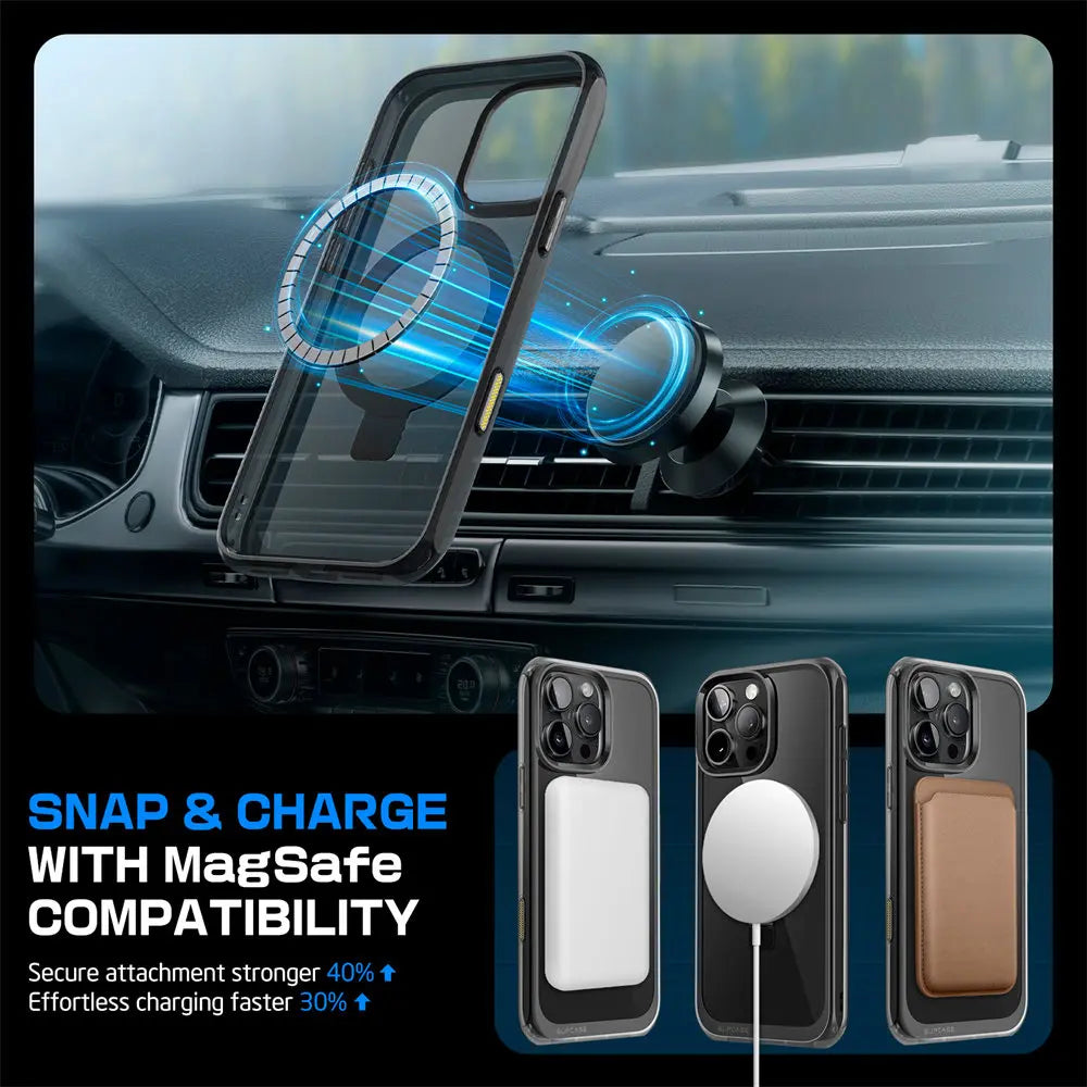 iPhone 16 Pro Max – Clear Magnetic Case with Kickstand & Camera Button