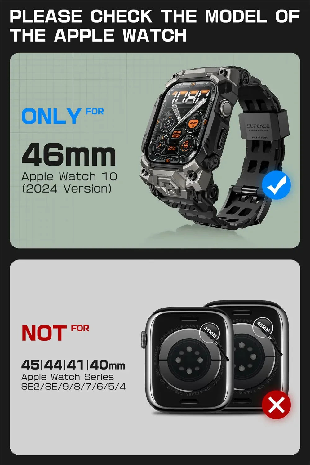 Apple Watch 10 Case (46mm) – Rugged Anti-Scratch Protective Cover with Adjustable Strap