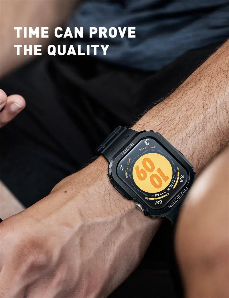 Apple Watch 9/8/7/6/5/4/SE (45/44mm) Rugged Case with Magnetic Silicone Band