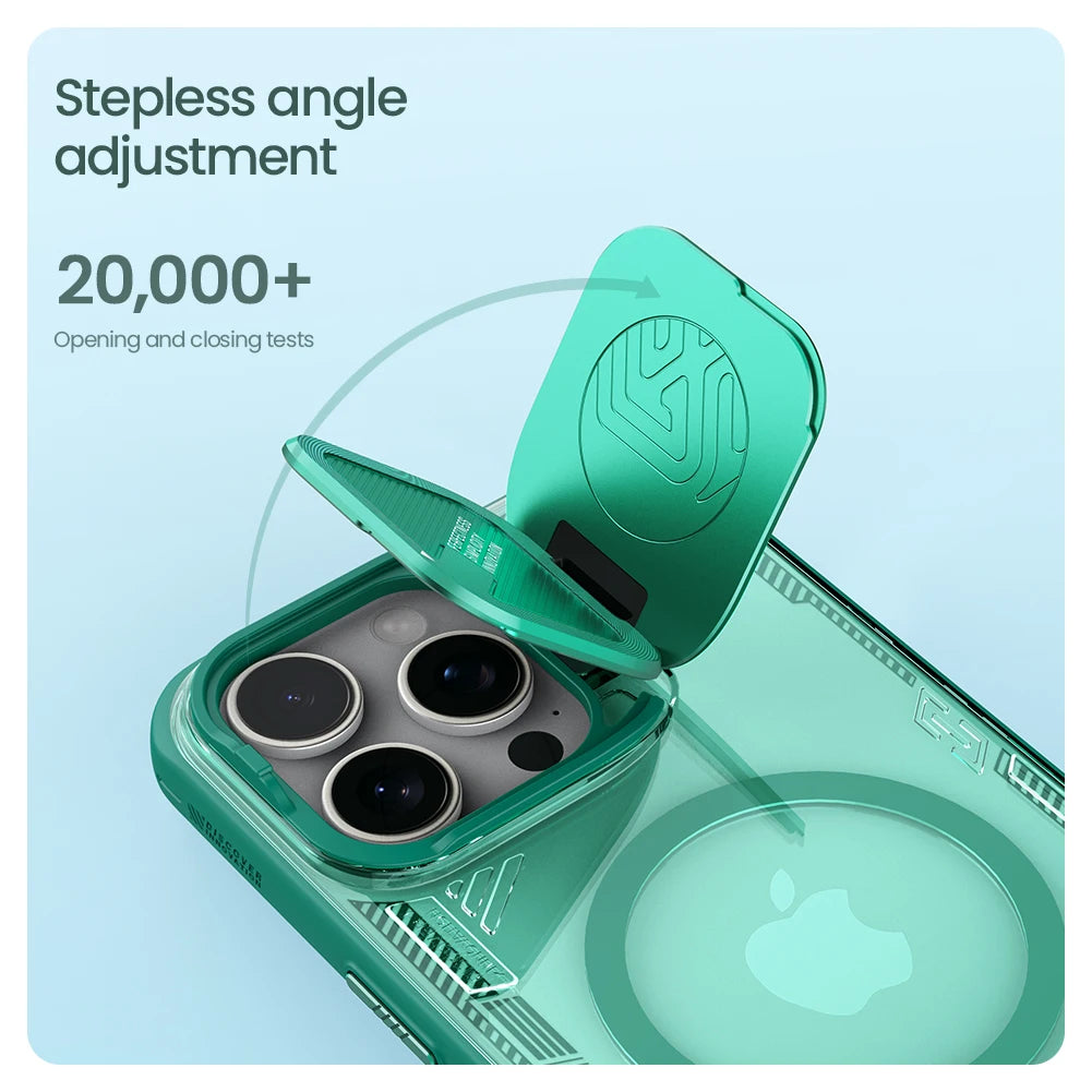 Eco-Friendly MagSafe Shockproof Case with Lens Stand for iPhone 16 Plus