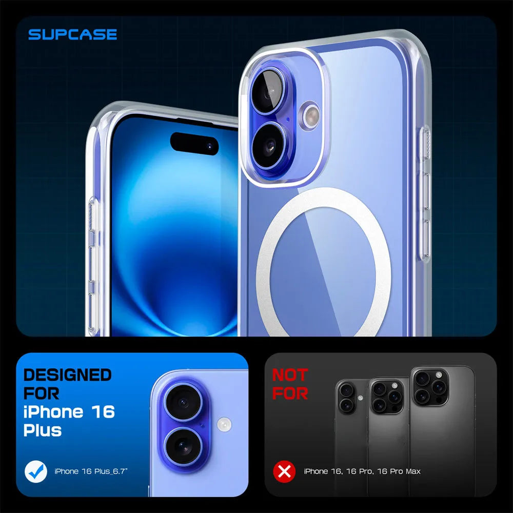 Clear Case for iPhone 16 Plus – Camera Button & MagSafe
