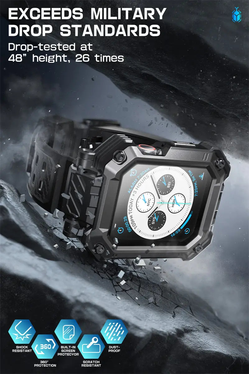 Apple Watch 9/8/7 Case (45mm) – UB Pro Rugged Protective Case with Built-in Tempered Glass Screen Protector