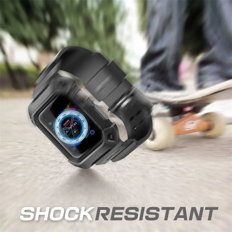 Apple Watch 9/8/7 Case (45mm) | Rugged Protective Cover with Strap Bands