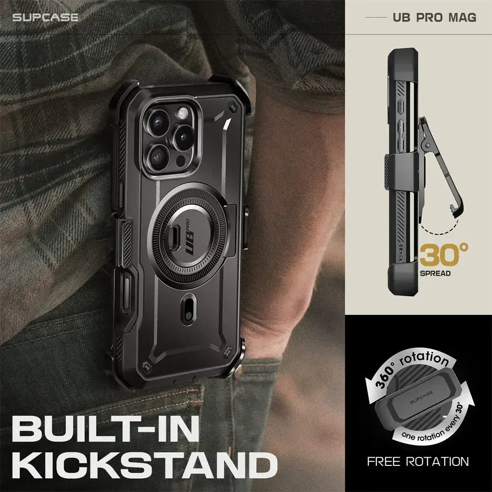 iPhone 16 Pro Max Full Body Rugged Case with Built-in Screen Protector