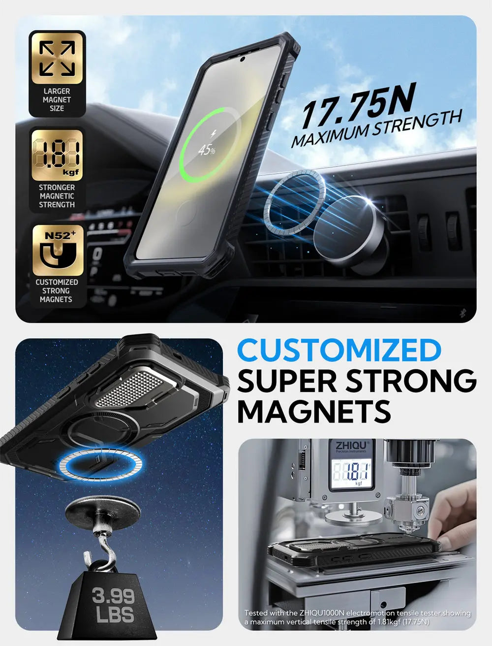 Armorbox Magnetic Phone Case for Samsung Galaxy S25 Plus with Built-in Screen Protector & Camera Cover