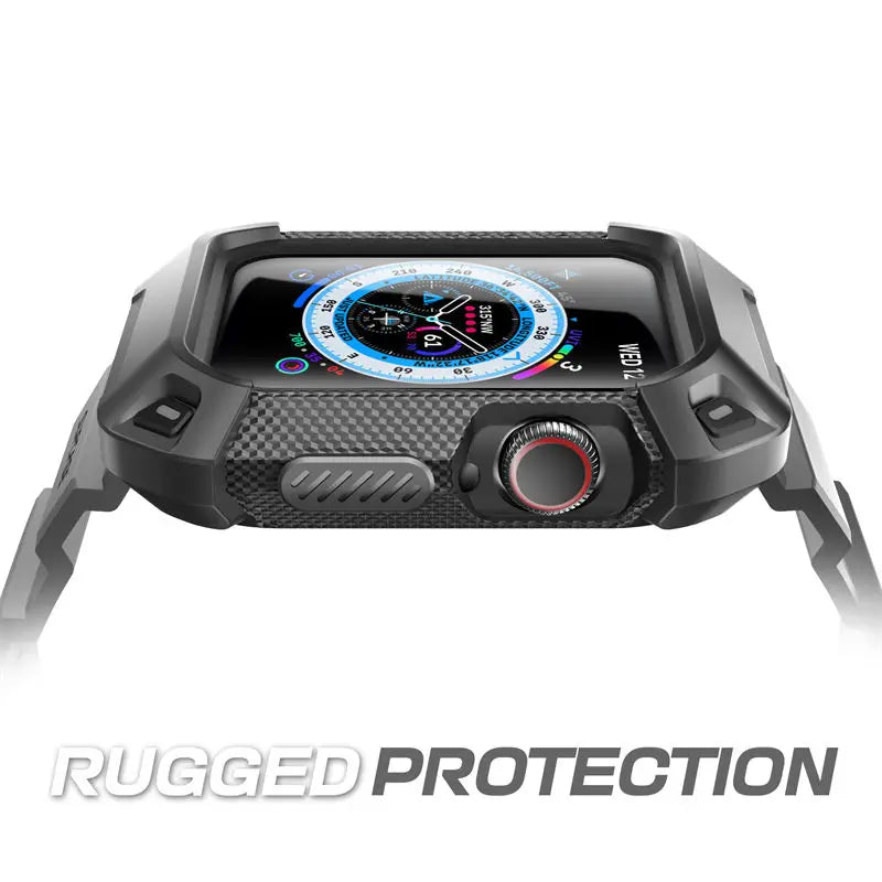 Apple Watch 9/8/7 Case (45mm) | Rugged Protective Cover with Strap Bands