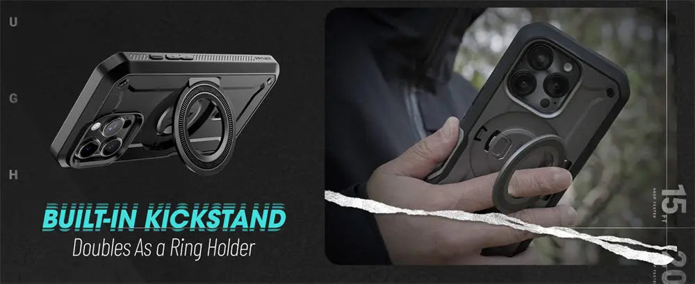 iPhone 16 Pro Max Full Body Rugged Case with Built-in Screen Protector