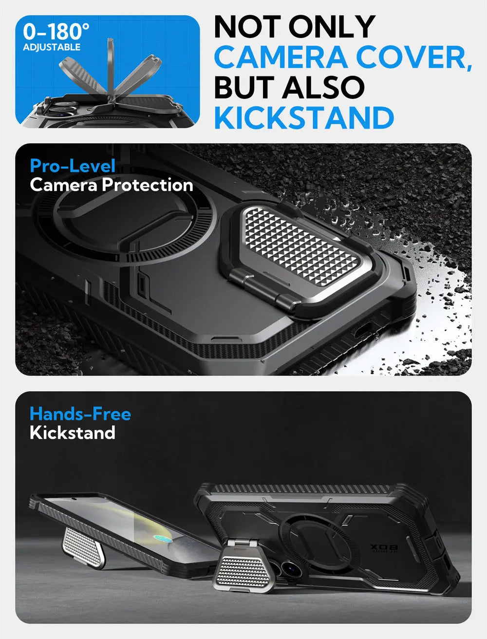 Armorbox Magnetic Phone Case for Samsung Galaxy S25 with Built-in Screen Protector & Camera Cover