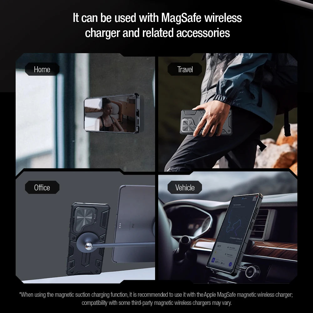 MagSafe Case for Samsung Galaxy S25 Ultra – Armor Prop Magnetic Wireless Charging Back Cover