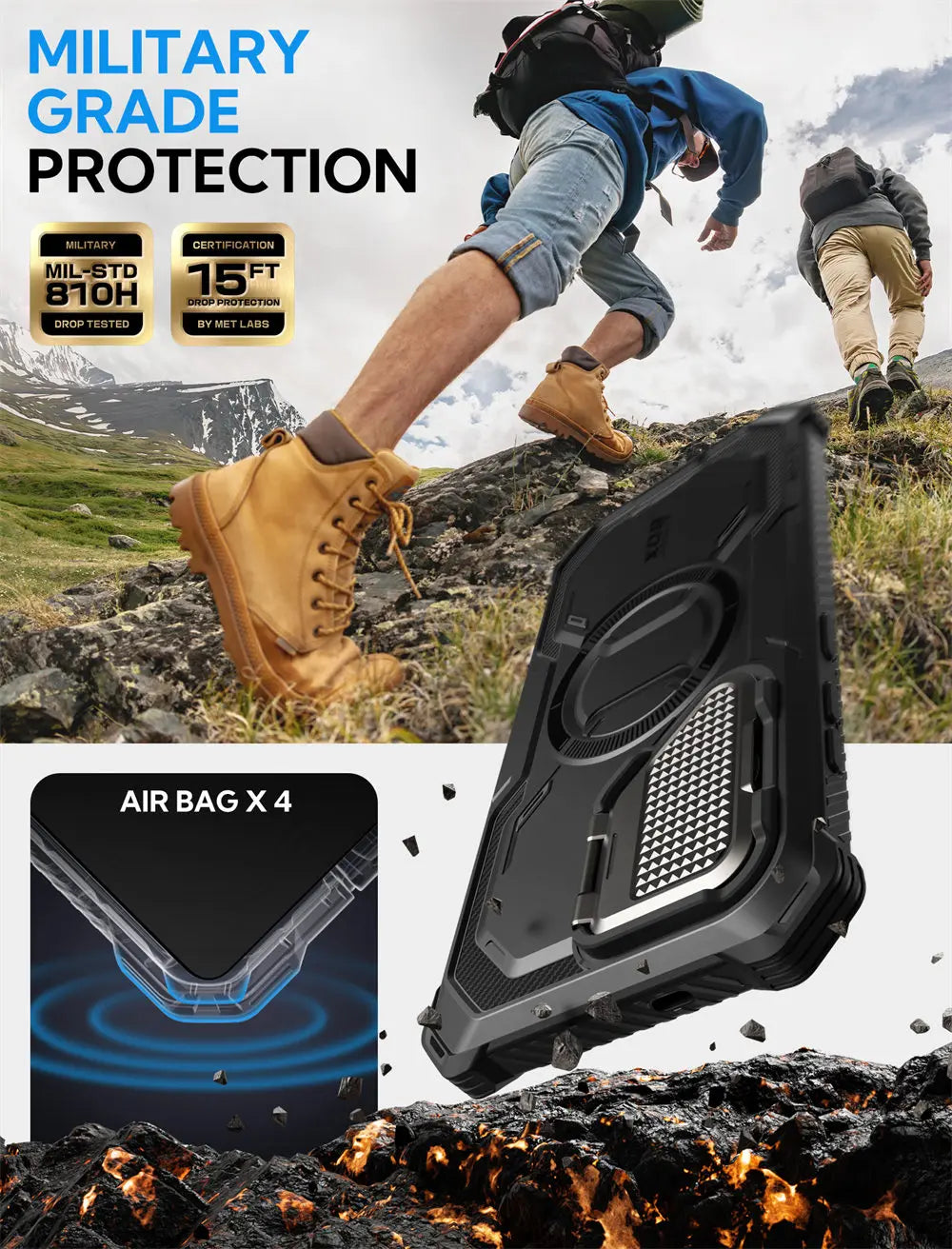Armorbox Magnetic Phone Case for Samsung Galaxy S25 Plus with Built-in Screen Protector & Camera Cover
