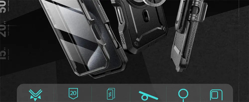 iPhone 16 Pro Max Full Body Rugged Case with Built-in Screen Protector