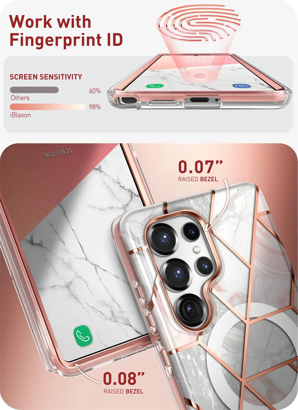 Cosmo Mag Slim Stylish Full-Body Case for Samsung Galaxy S25 Ultra with Built-in Screen Protector