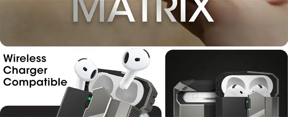 For Apple Airpods 4 Case I-BLASON Matrix Magnetic Automatic Lock Military Protective Case with Lanyard for Airpods 4th