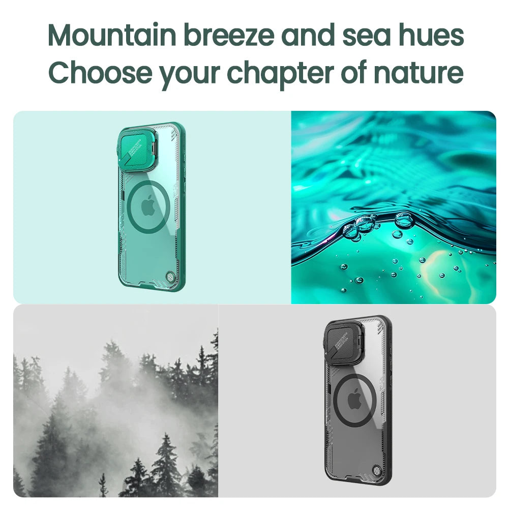 Eco-Friendly MagSafe Shockproof Case with Lens Stand for iPhone 16 Plus