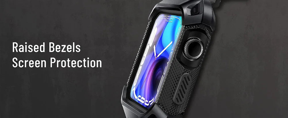 Apple Watch Case 45/44mm – Rugged Protective Cover with Strap for Series 9/8/7/SE