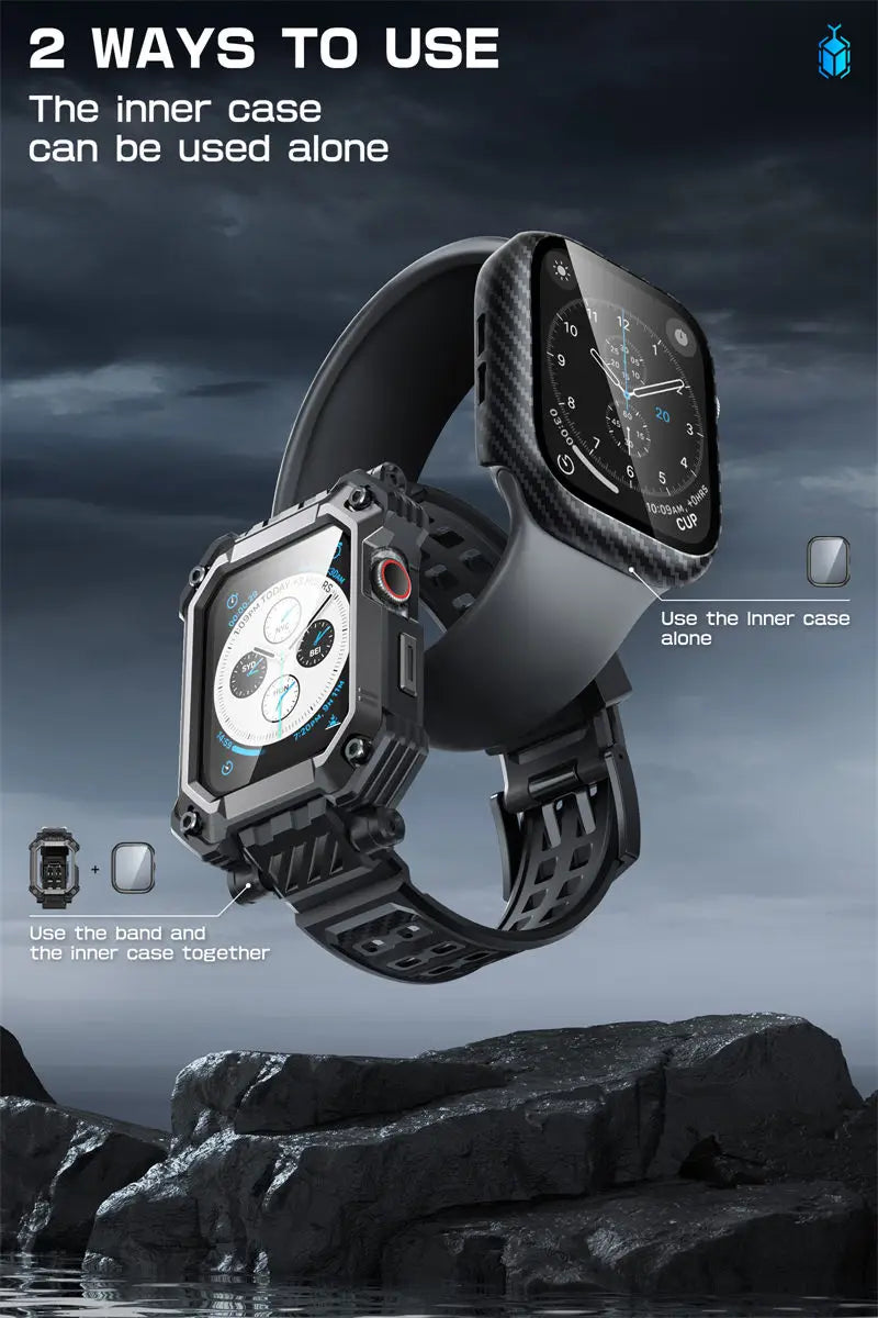 Apple Watch 9/8/7 Case (45mm) – UB Pro Rugged Protective Case with Built-in Tempered Glass Screen Protector